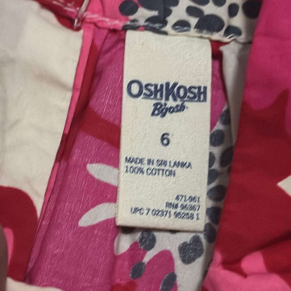 EUC Oshkosh B’Gosh Dress-6-Long Sleeve-Cotton-3 Button Back Closure-Pink/Beige - Picture 8 of 10